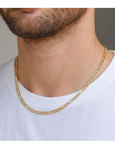 Figaro Chain 14K Gold Plated 50 cm – Hammered Wavy Links