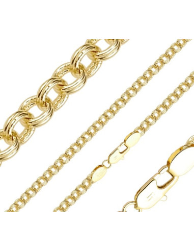 Ketting dubbele schakel verguld 14K 55 cm – Elegant & hypoallergeen