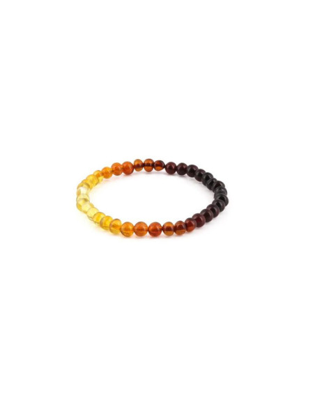 Bracelet Adulte en Ambre Baltique Rainbow Baroque – Finition Brillante – 18 cm