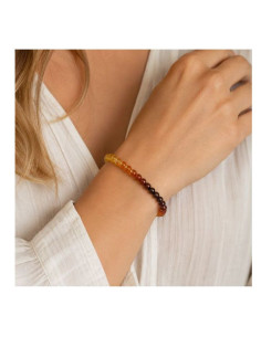 Bracelet Adulte en Ambre Baltique Rainbow Baroque – Finition Brillante – 18 cm
