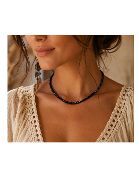 Black Baltic Amber Necklace 45 cm | Genuine Amber