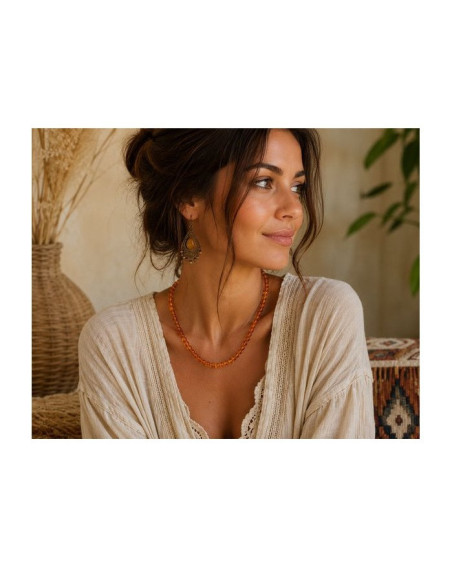 Collier Ambre Baltique Cognac Clair 45 cm | Ambre Naturel