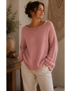 Damenpullover Boho Chic Altrosa – Mohair & Polyester