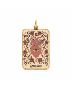 Pendentif Zodiaque Sagittaire Plaqué Or & Émaillé