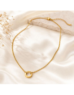 Collier Femme Acier Inoxydable Plaqué Or 18K – 46+6 cm