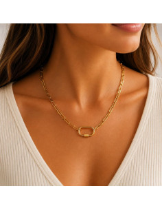 Collier Femme Grands Maillons Plaqué Or 18K – 46+6 cm