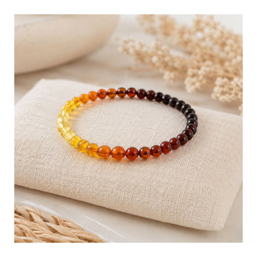 Genuine Baltic Amber Rainbow Bracelet – 18 cm