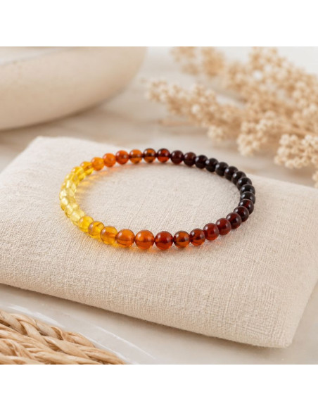 Armband aus echtem baltischem Bernstein Rainbow – 18 cm