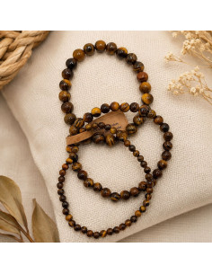 Tijgeroog Armbanden van Natuursteen – Set van 3