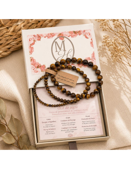 Natural Tiger Eye Stone Bracelets – Set of 3-1