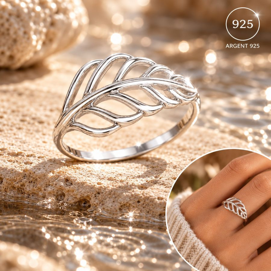 925 Sterling Silver Leaf Ring – Elegance Inspired by Nature