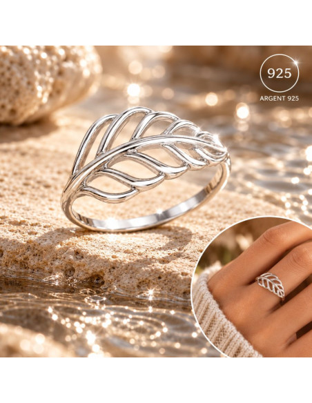 Bague feuille en argent 925 – L’élégance inspirée par la nature