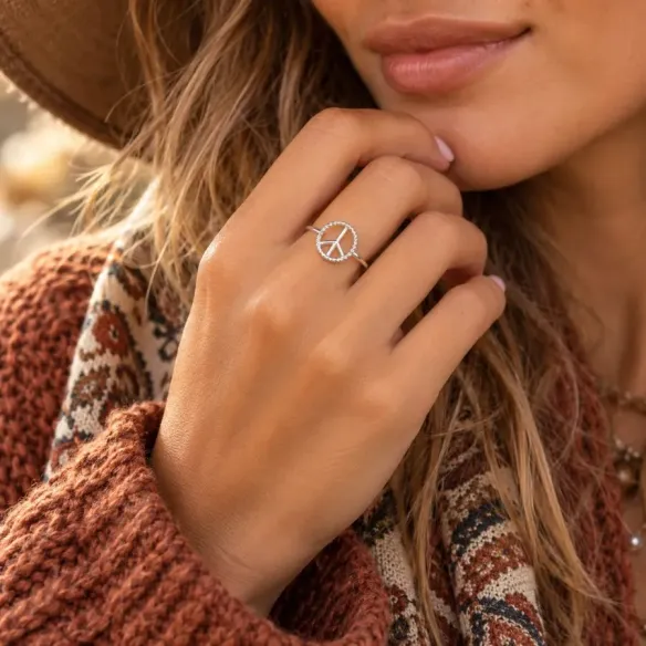Peace Ring Damen aus 925 Silber – Handgefertigt