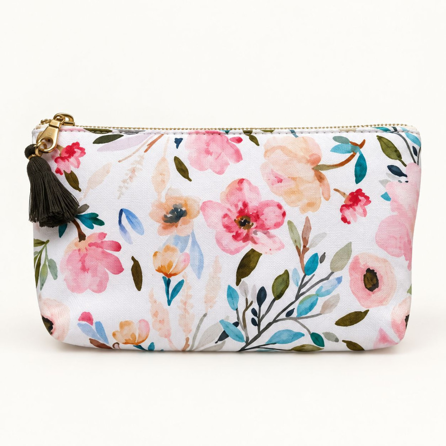 Essential Oil Travel Pouch – Floral Pattern and Tassel