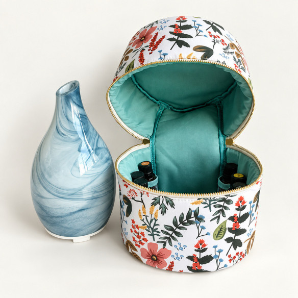 Reisetasche für Diffusor und ätherische Öle – Blumenmuster