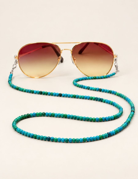 Turquoise bead glasses cord 72 cm | Look Hippie Chic