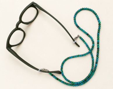 Brillenkette mit Türkisperlen – 72 cm – Boho-Chic-Stil