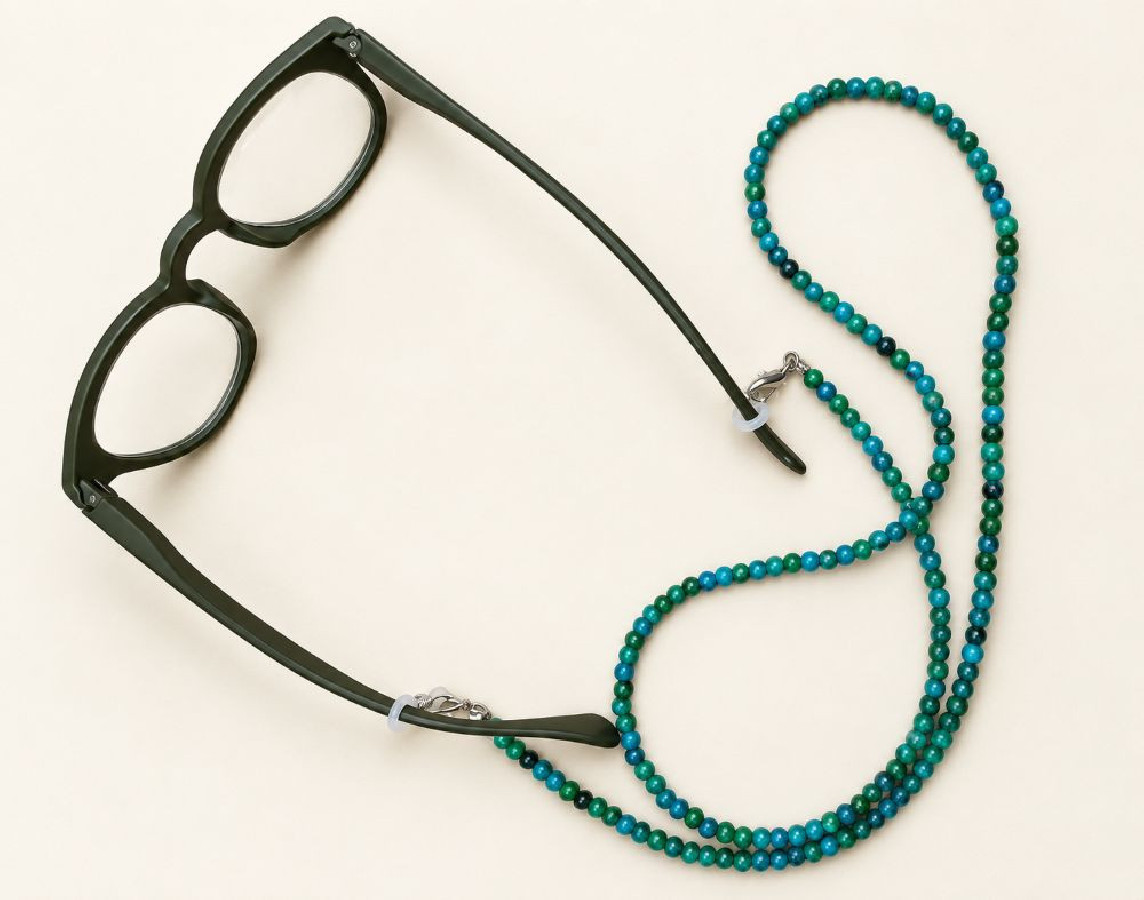 Turquoise bead glasses cord – 72 cm – Boho-chic style