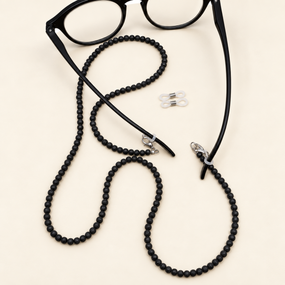 Cordon à lunettes pierre de lave 72 cm | Look Hippie Chic