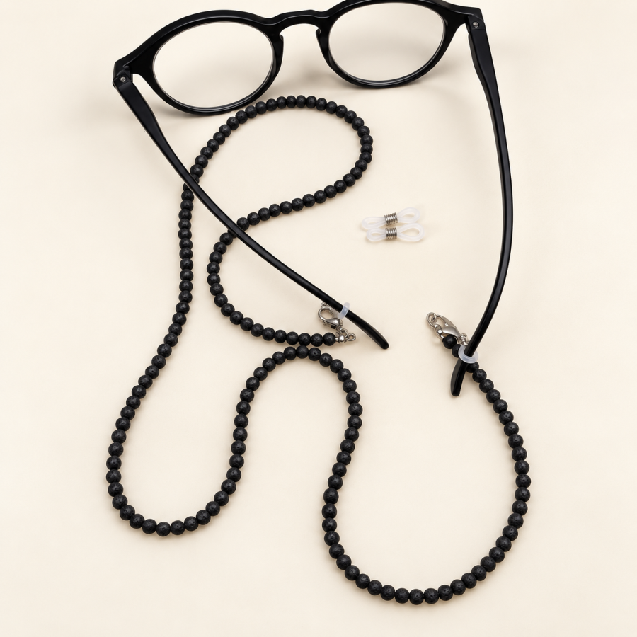 Lava stone glasses cord 72 cm | Look Hippie Chic