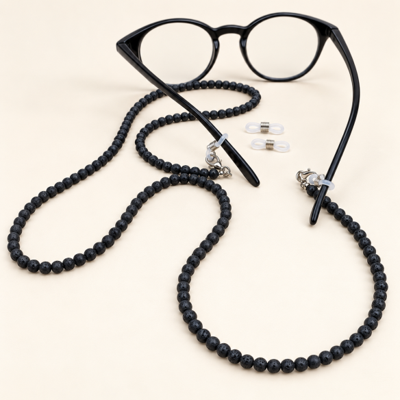 Lava stone glasses cord 72 cm | Look Hippie Chic