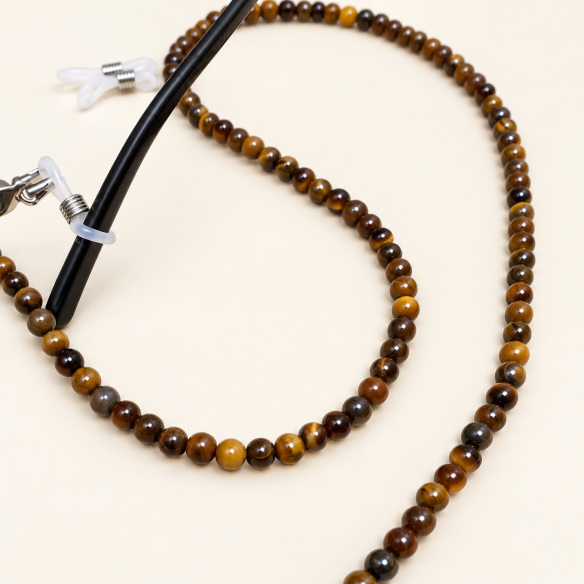 Brillenkette Tigerauge 72 cm | Look Hippie Chic