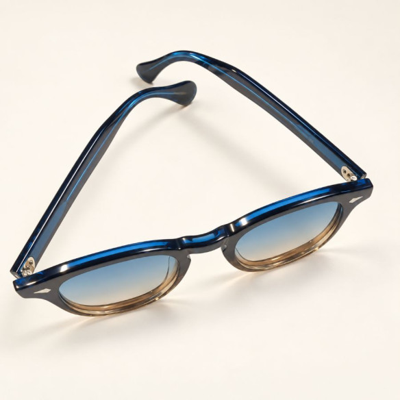 Retro zonnebril blauw en amber | Look Hippie Chic