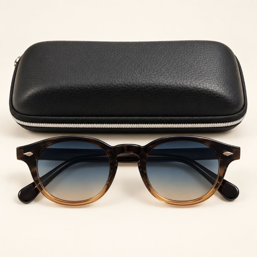 Blue and Amber Retro Sunglasses | Look Hippie Chic
