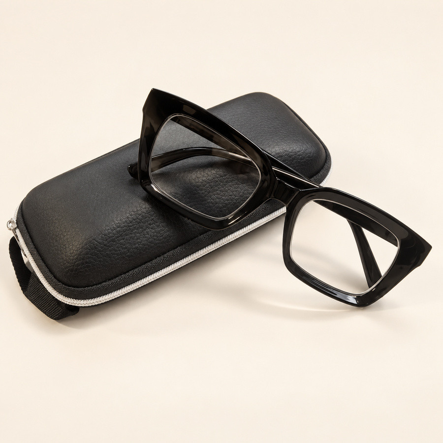 Schwarze Unisex-Lesebrille mit Blaulichtfilter | LHC