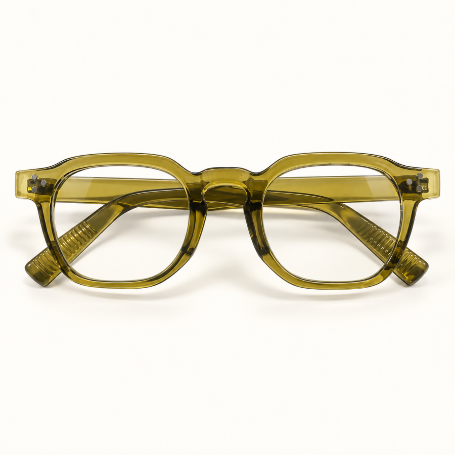 Retro leesbril in olijfgroen | Look Hippie Chic