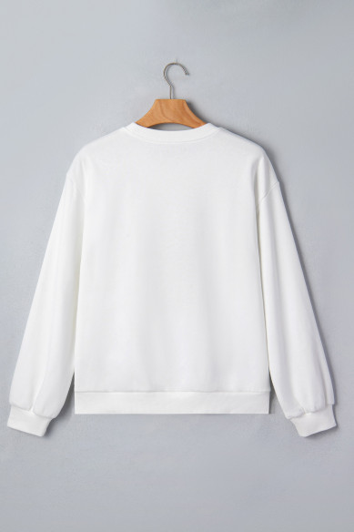 Weißes Weihnachts-Sweatshirt mit Lebkuchen | Look Hippie Chic