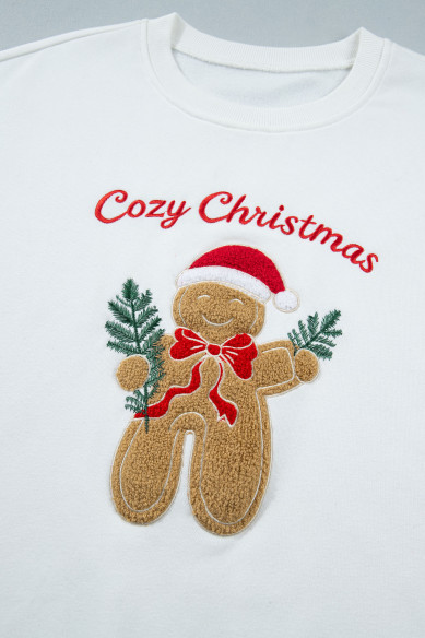 White gingerbread Christmas sweatshirt | Look Hippie Chic