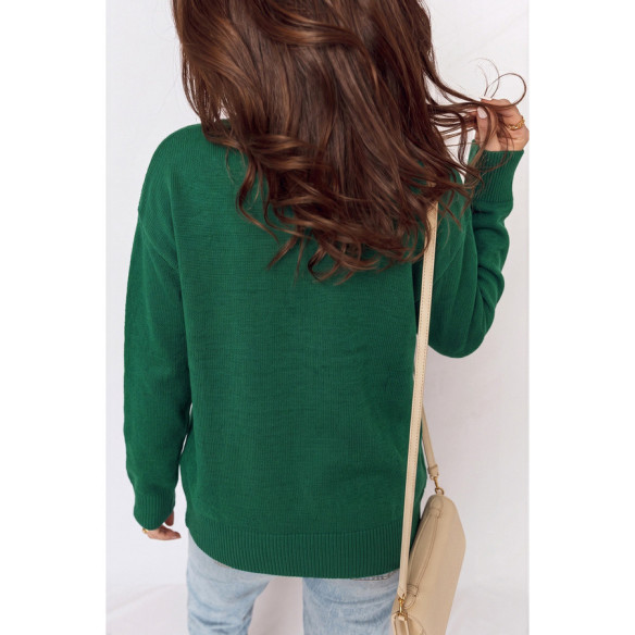 Women’s Dark Green Christmas Dog Sweater | LHC