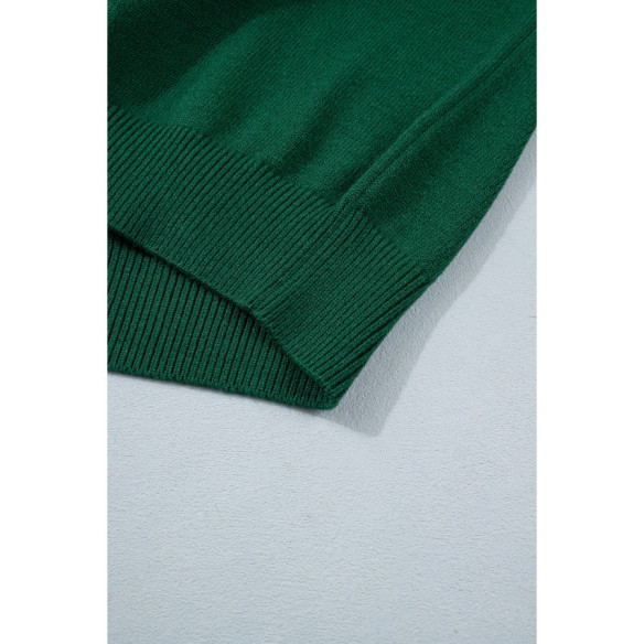 Pull de Noël femme vert foncé chien brodé | LHC