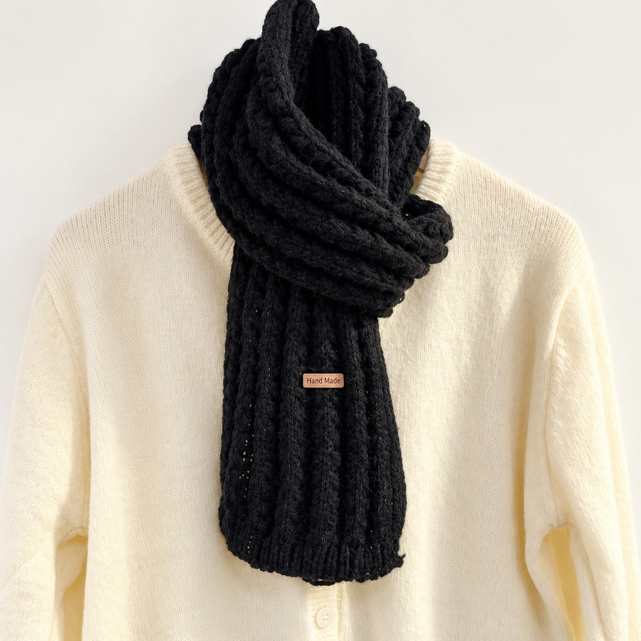 Blue Chunky Knit Scarf – Thick and Warm