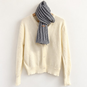 Grey Chunky Knit Scarf – Boho Chic | Look Hippie Chic