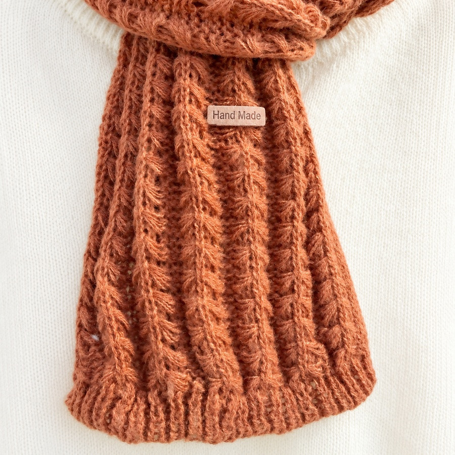 Écharpe rouille en maille tricotée | Look Hippie Chic
