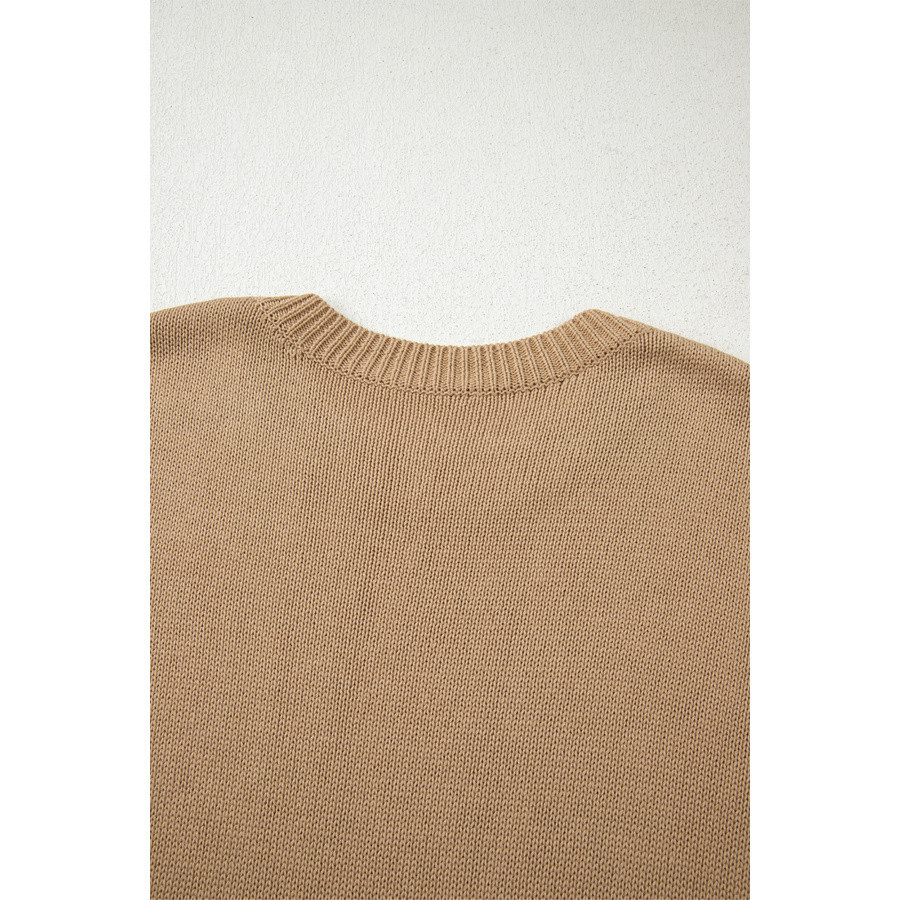 Robe pull courte kaki clair oversize | Look Hippie Chic