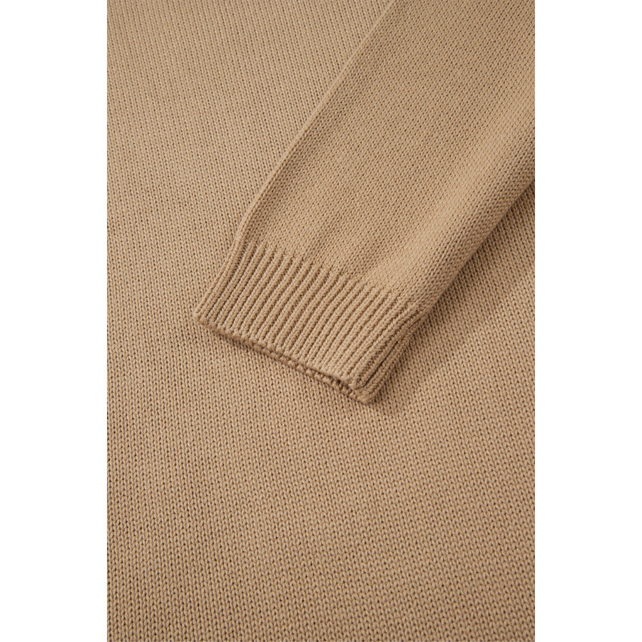Pale Khaki Oversized Mini Sweater Dress | LHC