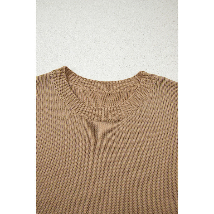Korte oversized trui-jurk in lichtkaki | LHC