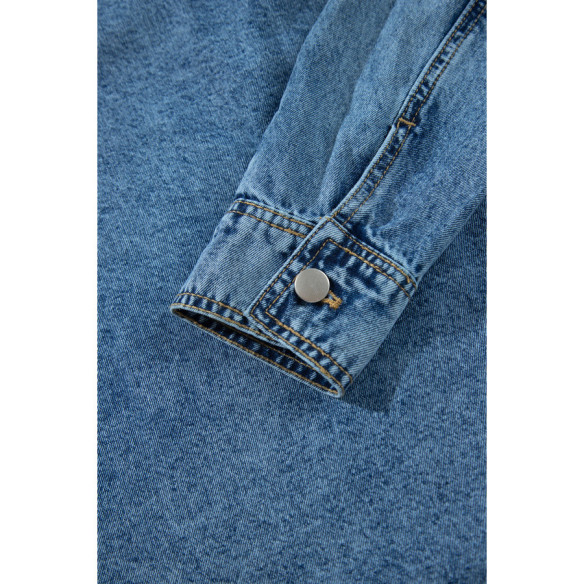 Lichtblauw denim overshirt dames met studs | LHC