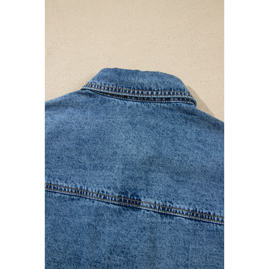 Surchemise en jean femme bleu clair à rivets | LHC