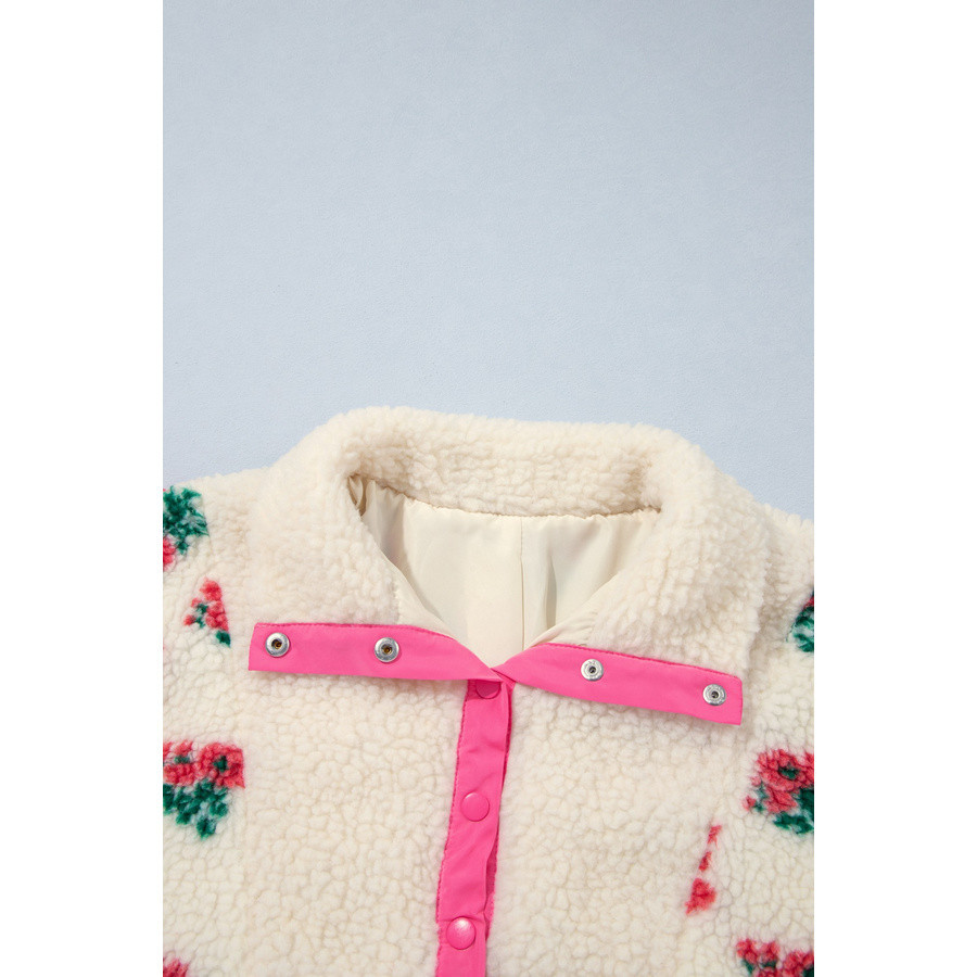 Sweat polaire femme blanc fleuri | Look Hippie Chic