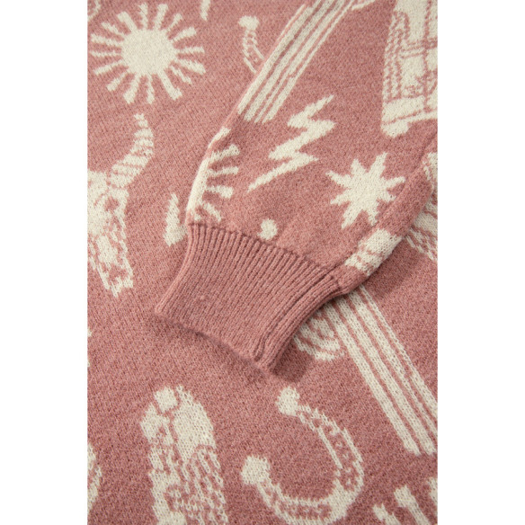 Women’s peach pink cactus sweater | Look Hippie Chic