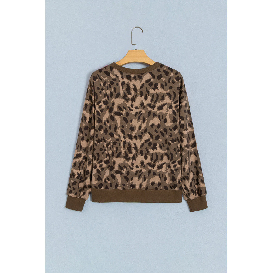 Damessweater luipaardprint en roze | Look Hippie Chic
