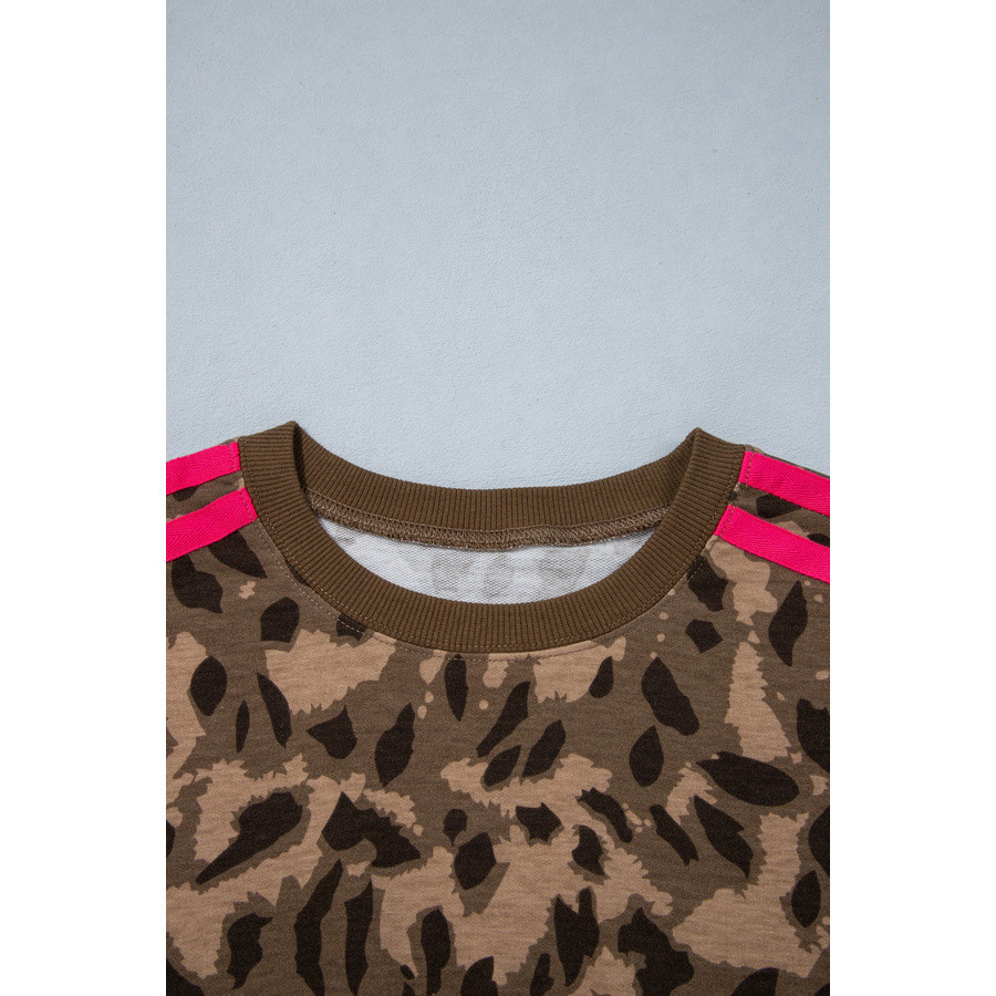 Damen-Sweatshirt Leo mit pinken Streifen | Look Hippie Chic