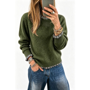 Groene damestrui met geruite ruches | Look Hippie Chic