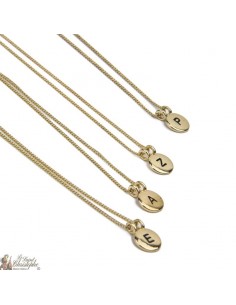 Halskette Anhänger Anfangsbuchstabe vergoldet - Buchstabe X