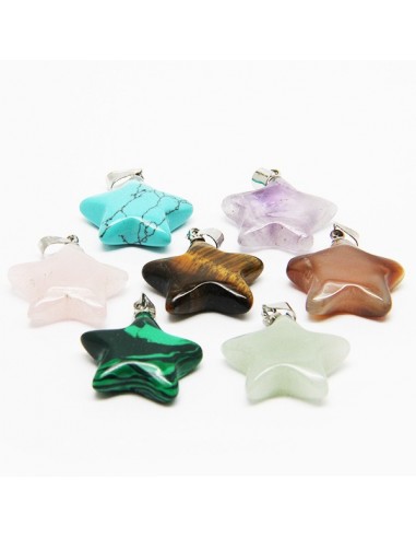 Ketting met 7 gezondheidsstenen, chakra's - sterren